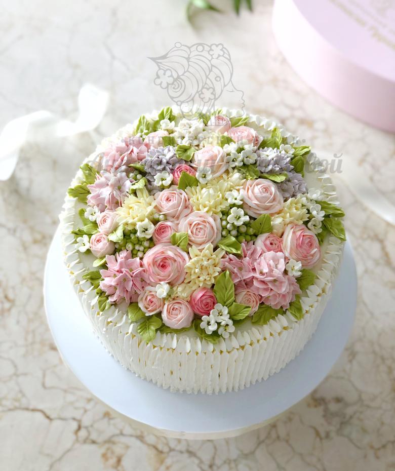 Цветочный торт №41